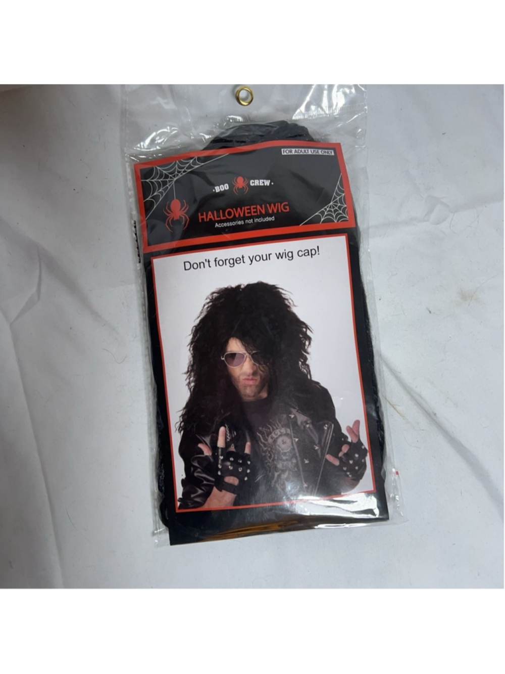 Boo Crew Halloween Wig Mens One Size Black Curly Costume Party Hair Accessory